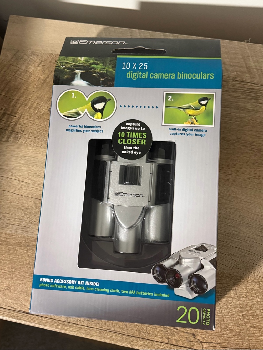 Emerson 10x25 Digital Camera Binoculars - Silver/Black